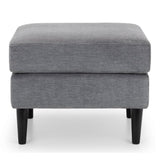 Hayward Ottoman - Grey Chenille