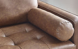 Henley 3 Seater Sofa With Bolster - Brown Leather