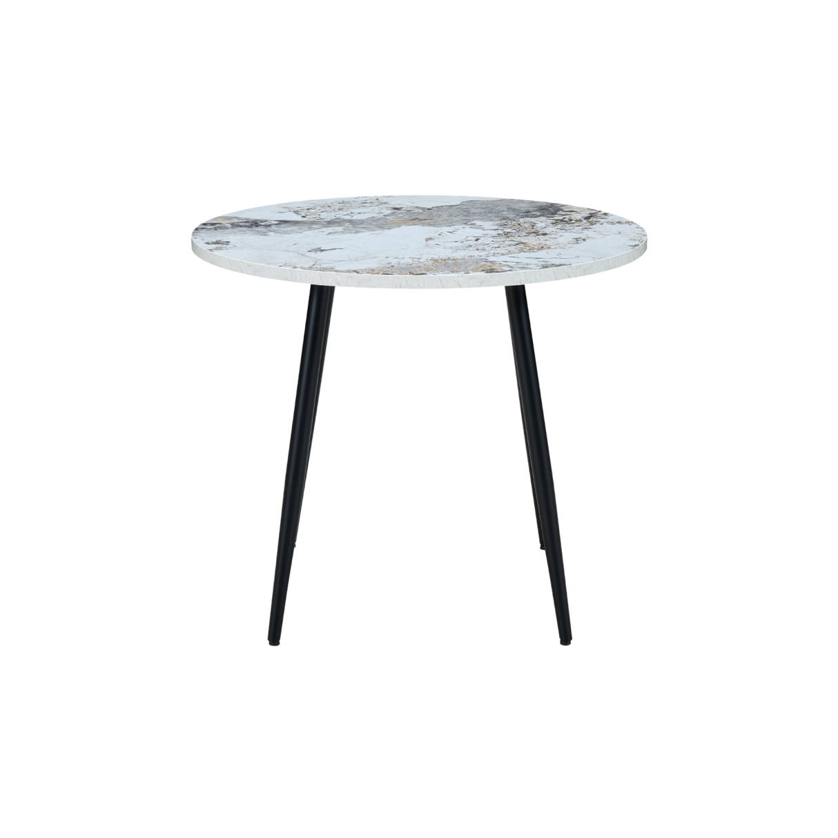 Horizon Round Dining Table Marble Effect