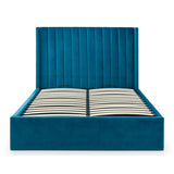 Langham Scalloped Headboard Storage Bed - Teal