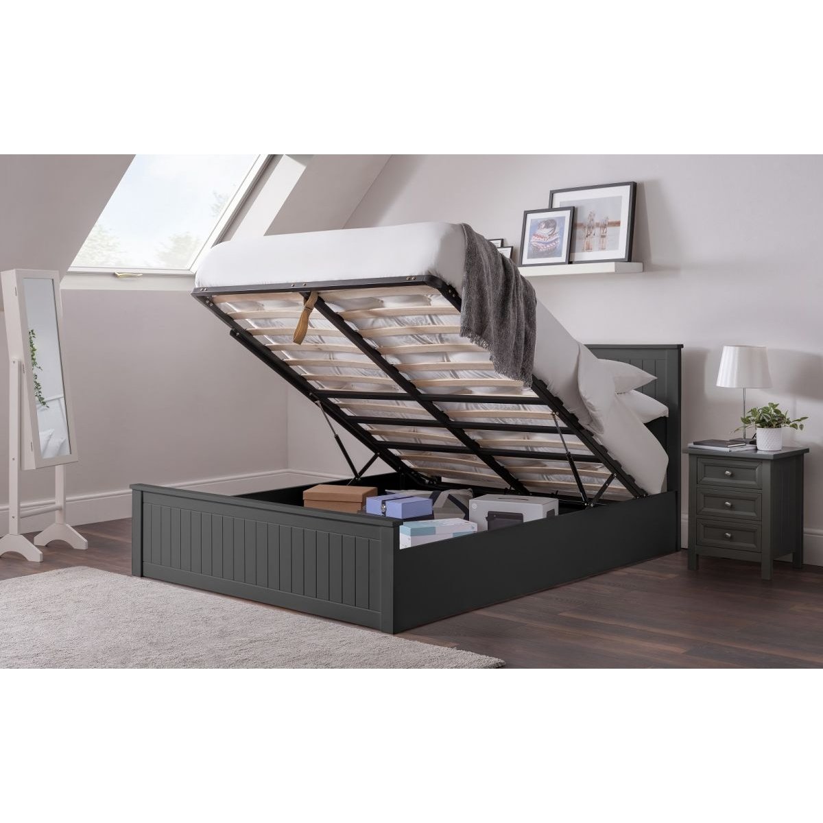 Maine Ottoman Bed - Anthracite