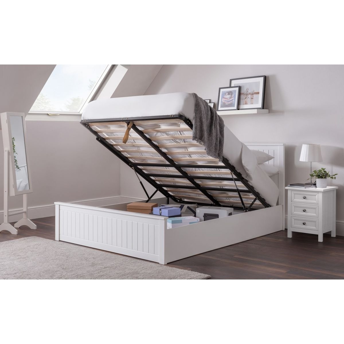 Maine Ottoman Bed - Surf White