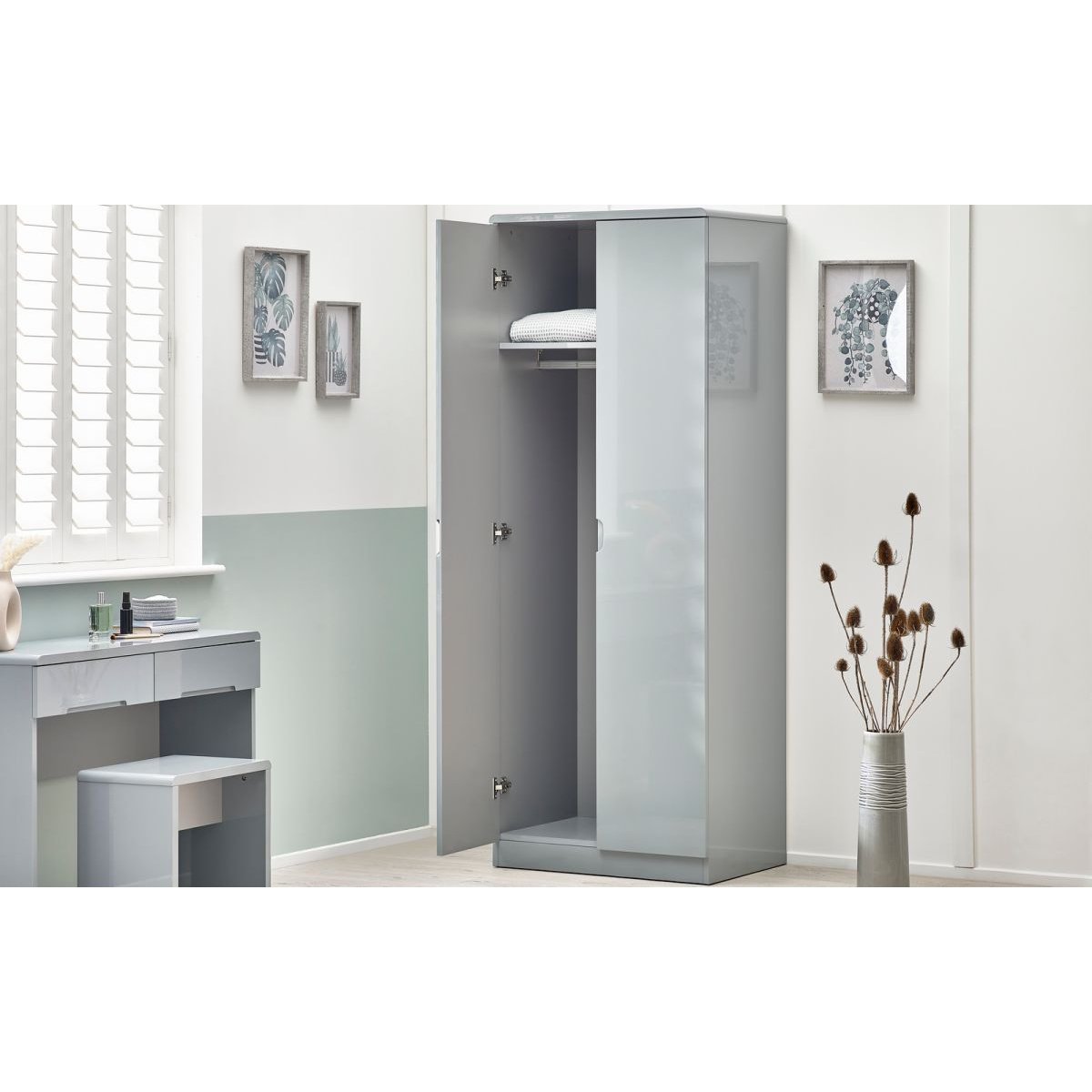 Manhattan 2 Door Wardrobe - Grey