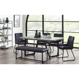 Miller Concrete Effect Dining Table, Soho Bench & 4 Soho Dining Chairs