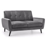 Monza 2 Seater Sofa - Grey Velvet