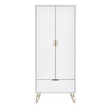 Murano 2 Door 1 Drawer Wardrobe - Matte White