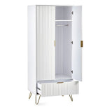 Murano 2 Door 1 Drawer Wardrobe - Matte White