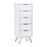 Murano 5 Drawer Tallboy - Matte White