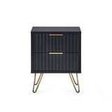 Murano 2 Drawer Bedside - Matte Black