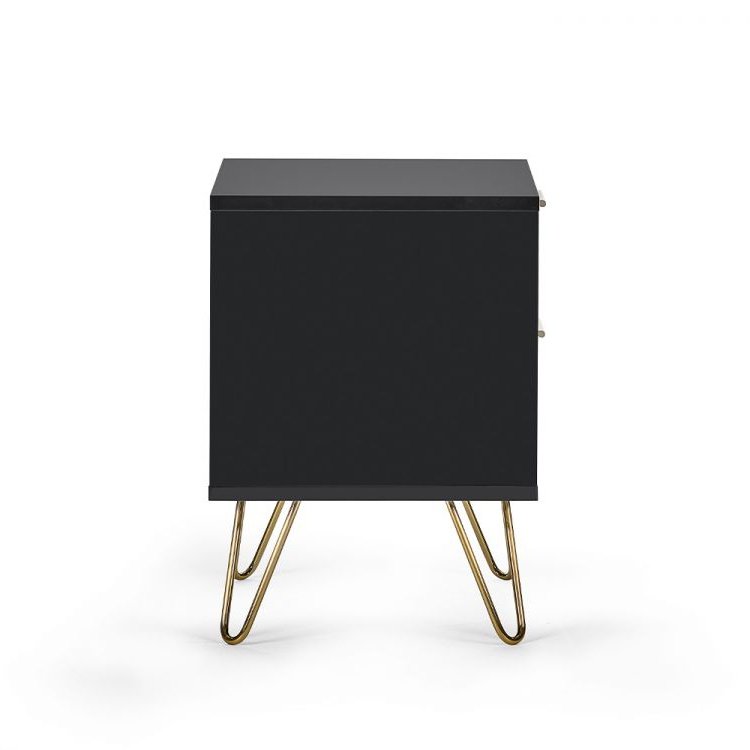 Murano 2 Drawer Bedside - Matte Black