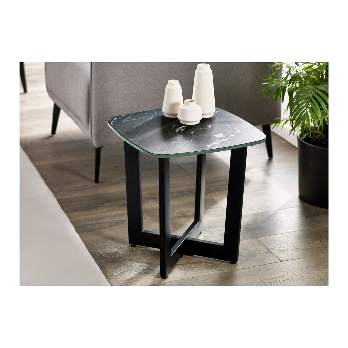 Olympus Lamp Table - Black Marble