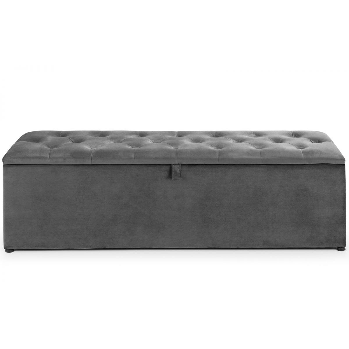 Ravello Blanket Box - Dark Grey Velvet