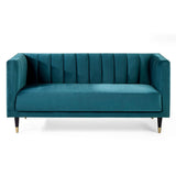 Salma Scalloped Back 2 Seater  - Teal