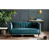 Salma Scalloped Back 2 Seater  - Teal