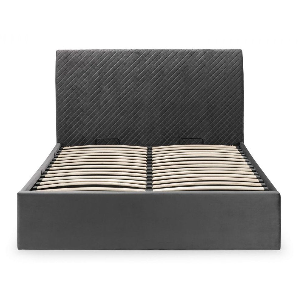 Sanderson Diamond Quilted Velvet Ottoman Bed