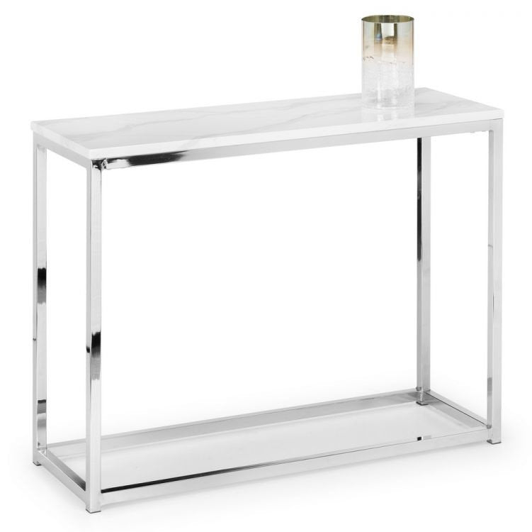 Scala White Marble Top Console Table