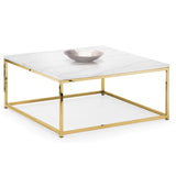 Scala Gold White Marble Top Coffee Table