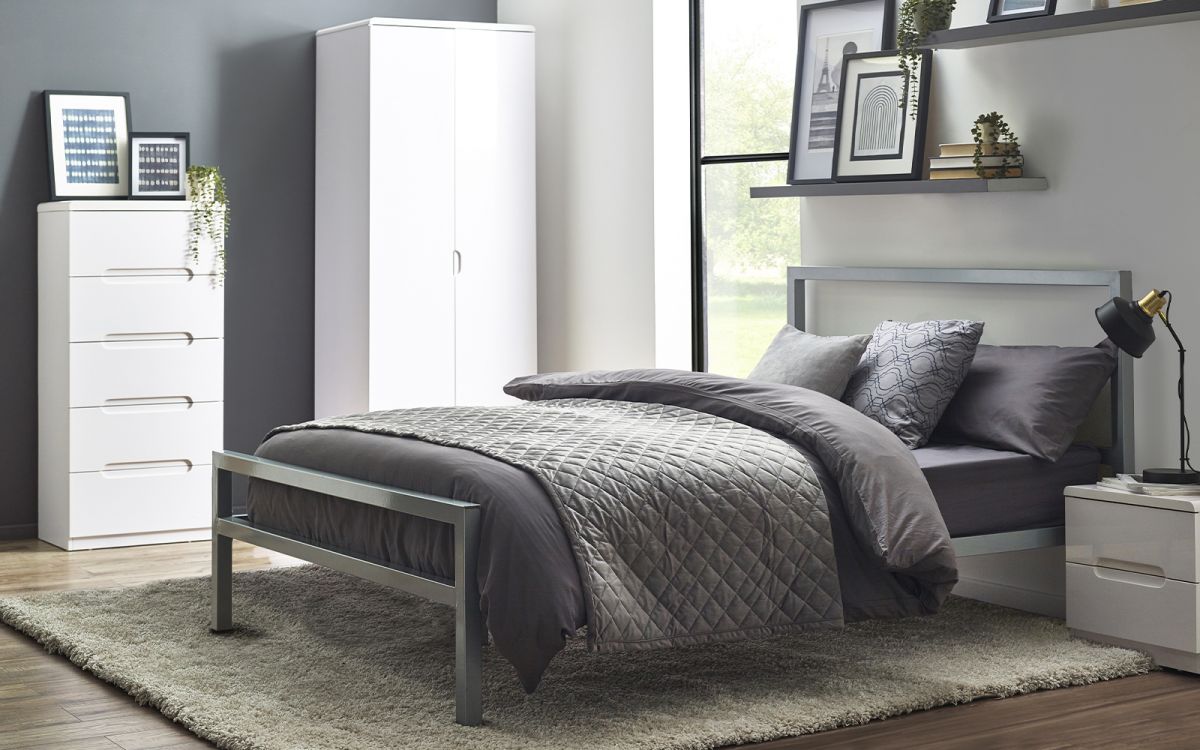 Soto Metal Bed - Silver