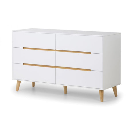 Alicia 6 Drawer Wide Chest - White Julian Bowen 