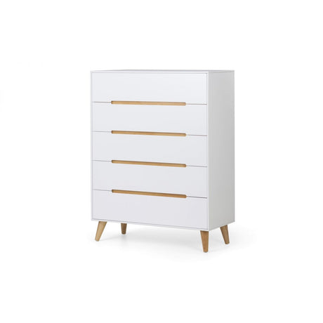 Alicia 5 Drawer Chest - White Julian Bowen 