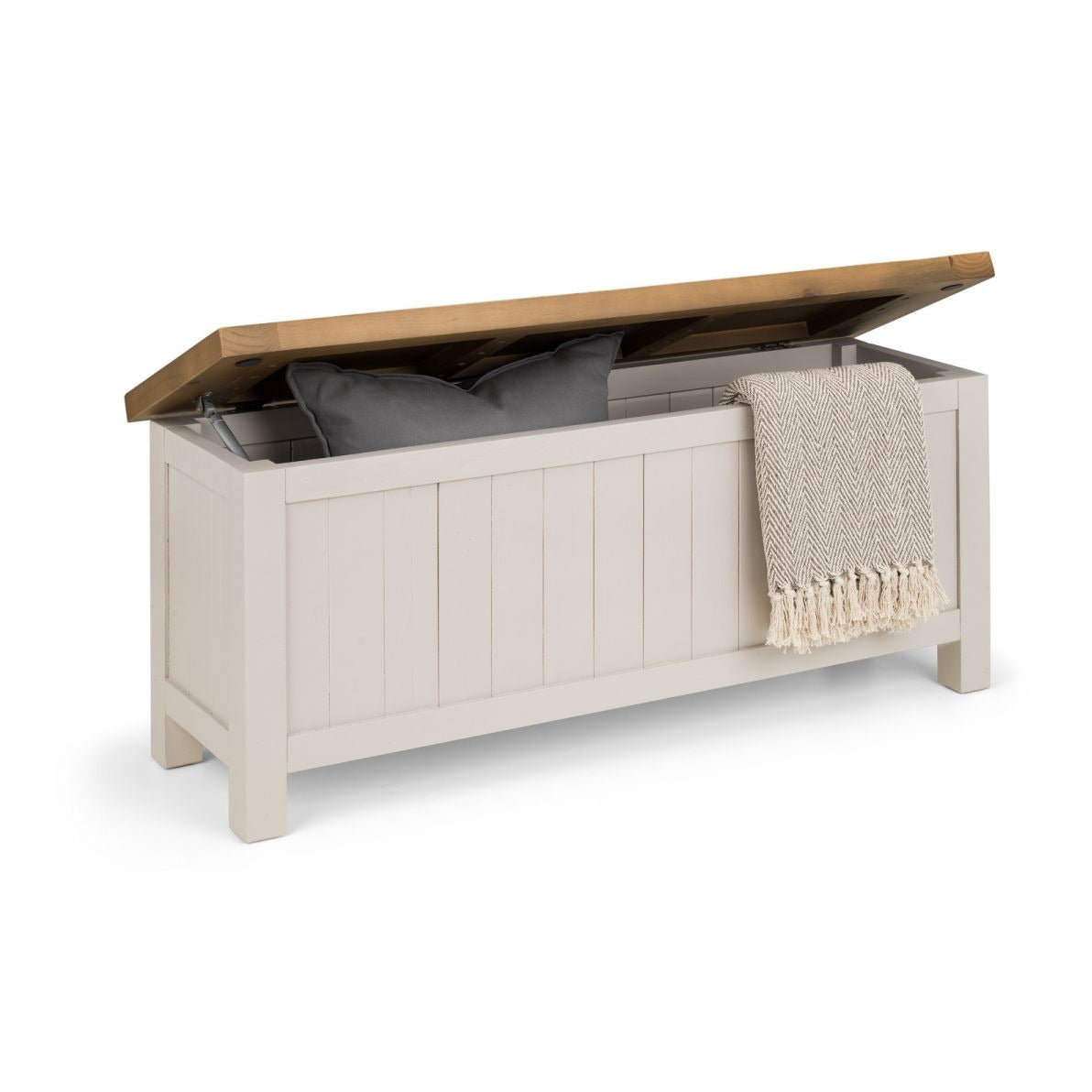 Aspen Storage Bench - Grey Wash